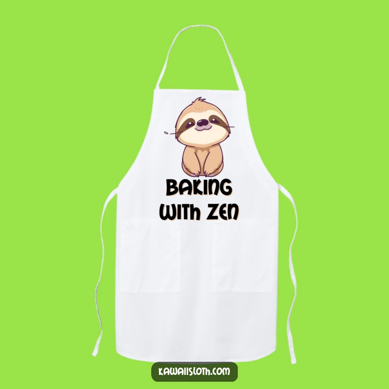 Funny Serene Sloth Breeze Apron - Cook with Peaceful Grace
