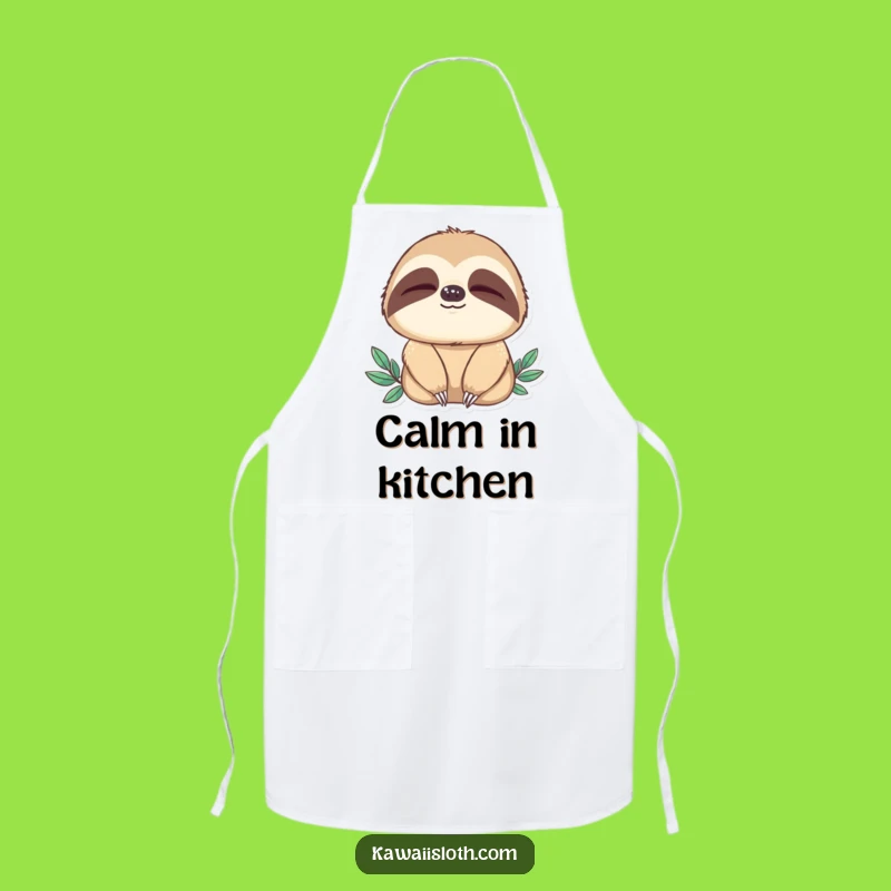 Funny Sloth Blinking Apron: Kitchen Calm Humor, The Perfect Funny Gift for Relaxed Cooks
