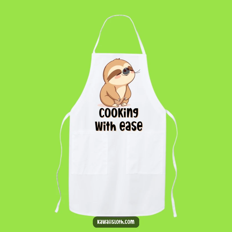 Funny Sloth Peaceful Breeze Apron: Cook with Calm and Serenity!