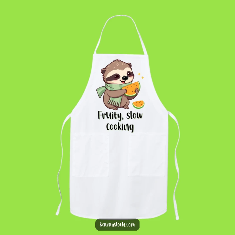 Funny Happy Sloth Apron: Humorous Gift for Slow Cooks and Foodies