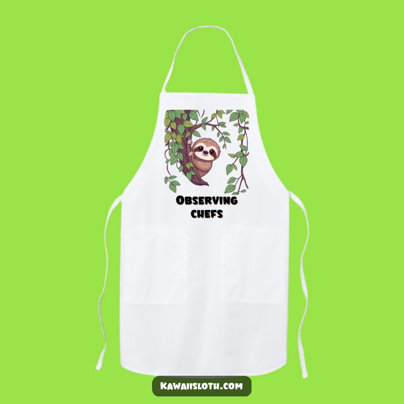 Funny Shy Sloth Apron - Gentle Kitchen Wear for Amusing Meal Prep