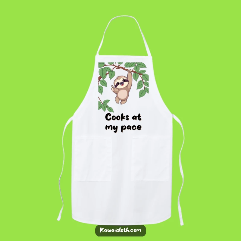 Funny Sloth Apron - Cook With Positivity & Chill