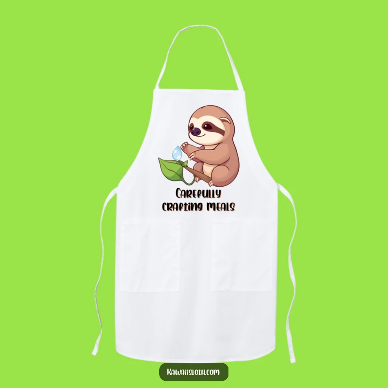 Funny Sloth Dewdrop Kitchen Apron: Hilarious Culinary Gift for Gentle Cooks