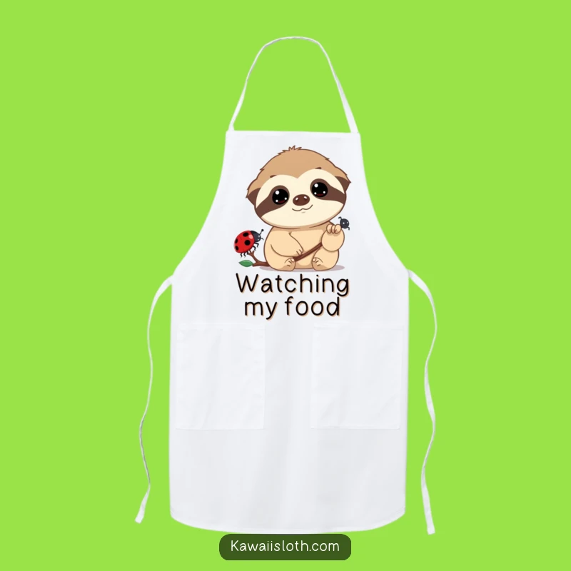 Funny Sloth Ladybug Kitchen Apron: Hilarious Cooking Gift for Gentle Chefs