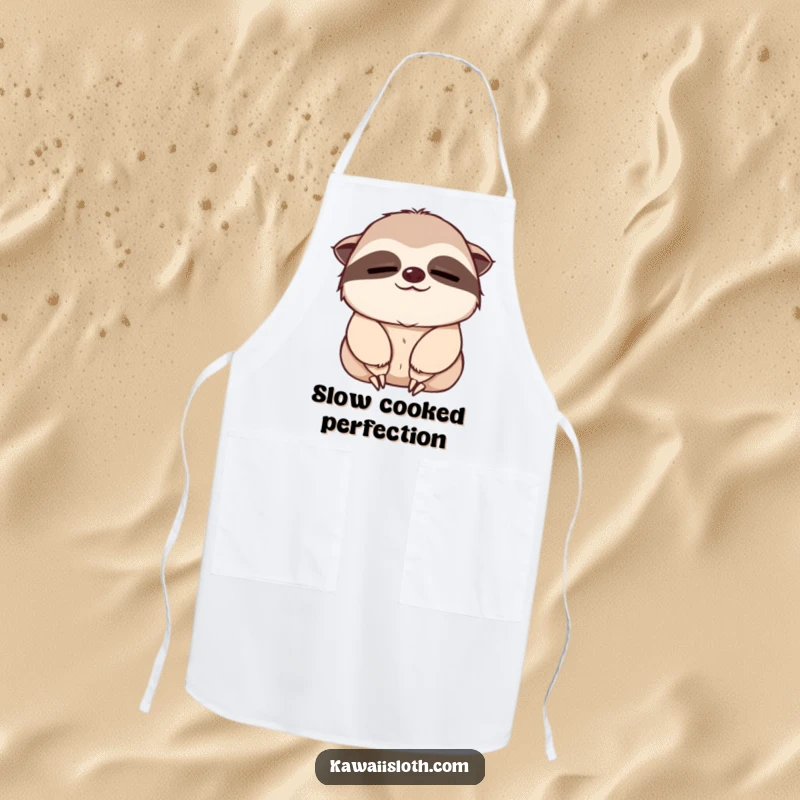 Funny apron featuring a sleepy sloth giving a slow, gentle nod, adding a touch of calm to kitchen duties.