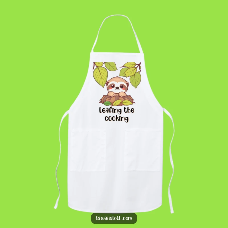 Funny Sloth Peeking Apron: Humorous Gift for Gentle Gardeners and Cooks
