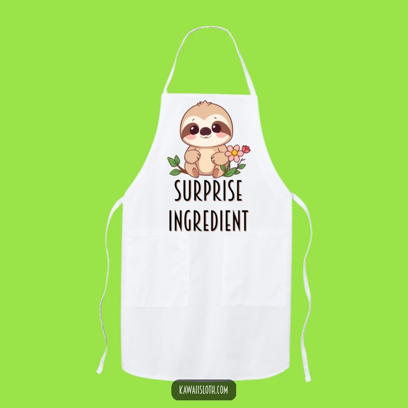 Funny Sloth Surprise Apron: Kitchen Flower Find, Perfect Humorous Gift