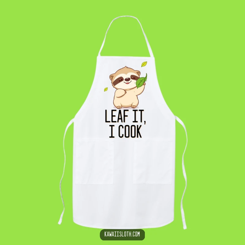 Funny Sloth Leaf Catcher Apron - Hilarious Kitchen Gear for Slow Cookers