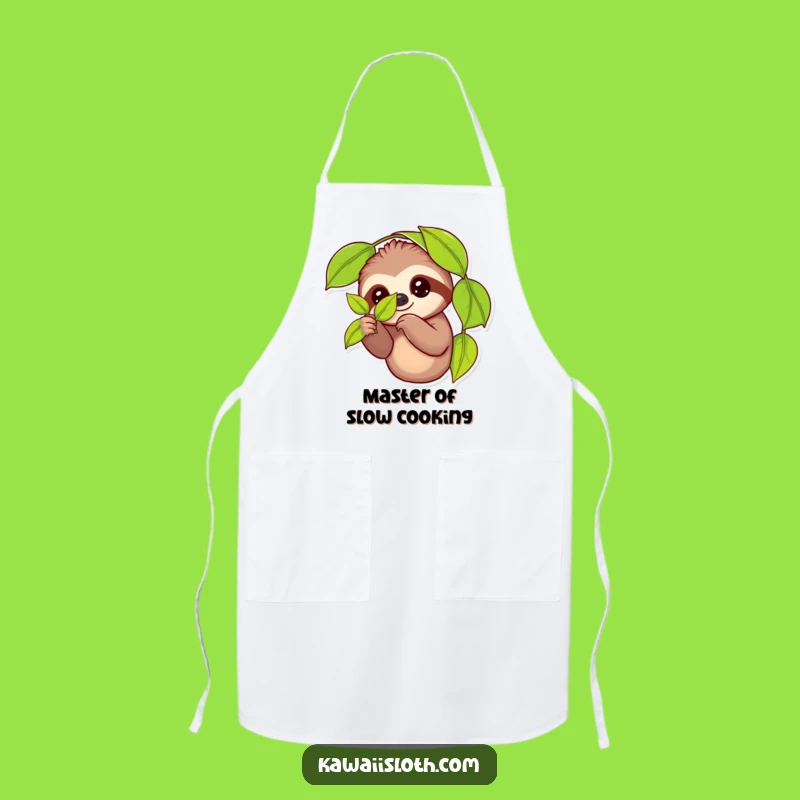 Funny Sloth Leaf Kitchen Apron: Hilarious Cooking Accessory Gift for Foodie Fun