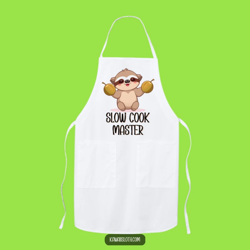Funny Sloth Juggling Apron: Cook with Tropical Leisure