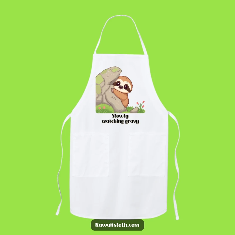 Funny Curious Sloth Apron - Observe and Cook with This Hilarious Kitchen Companion