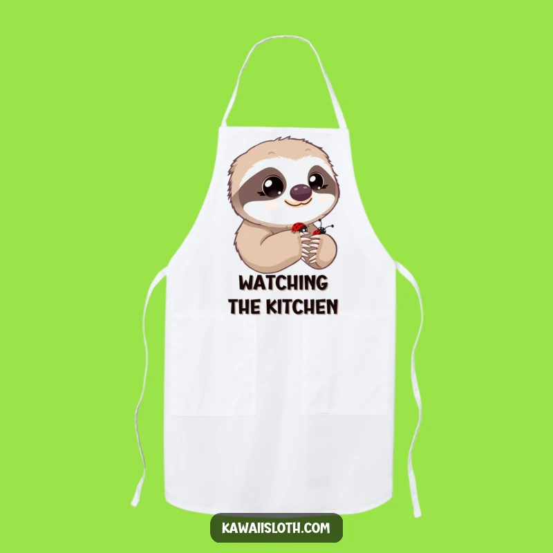Funny Innocent Sloth Apron - Kitchen Ladybug Paw Observer Chef Gift