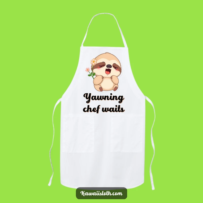 Funny Sleepy Sloth Apron - Cook Up Dreams with This Hilarious Yawning Chef