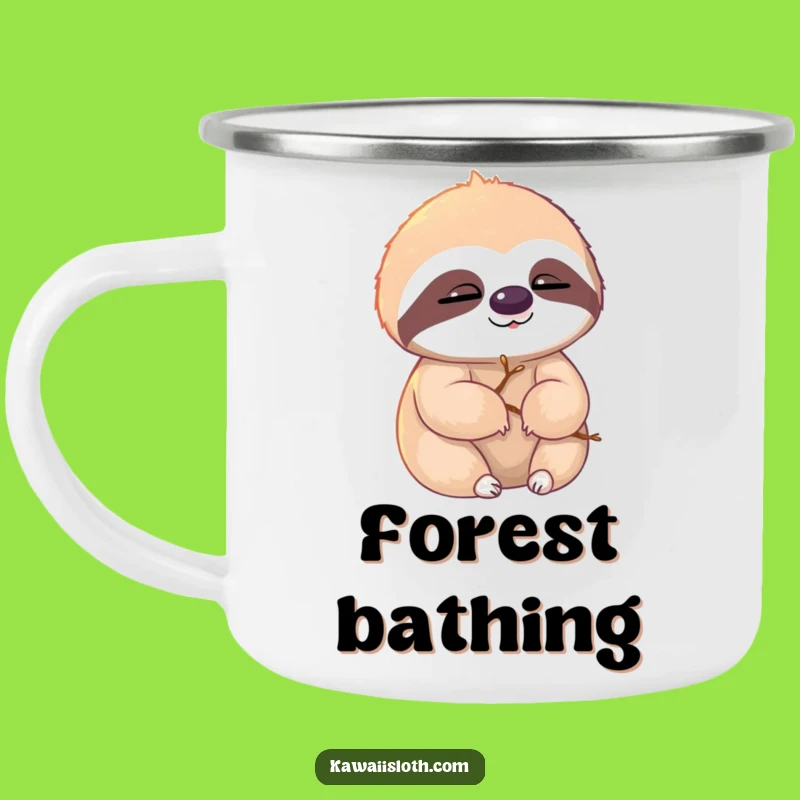 Funny Sloth Twig Camping Mug - Sunlight Blink Outdoor Companion for Relaxed Adventures
