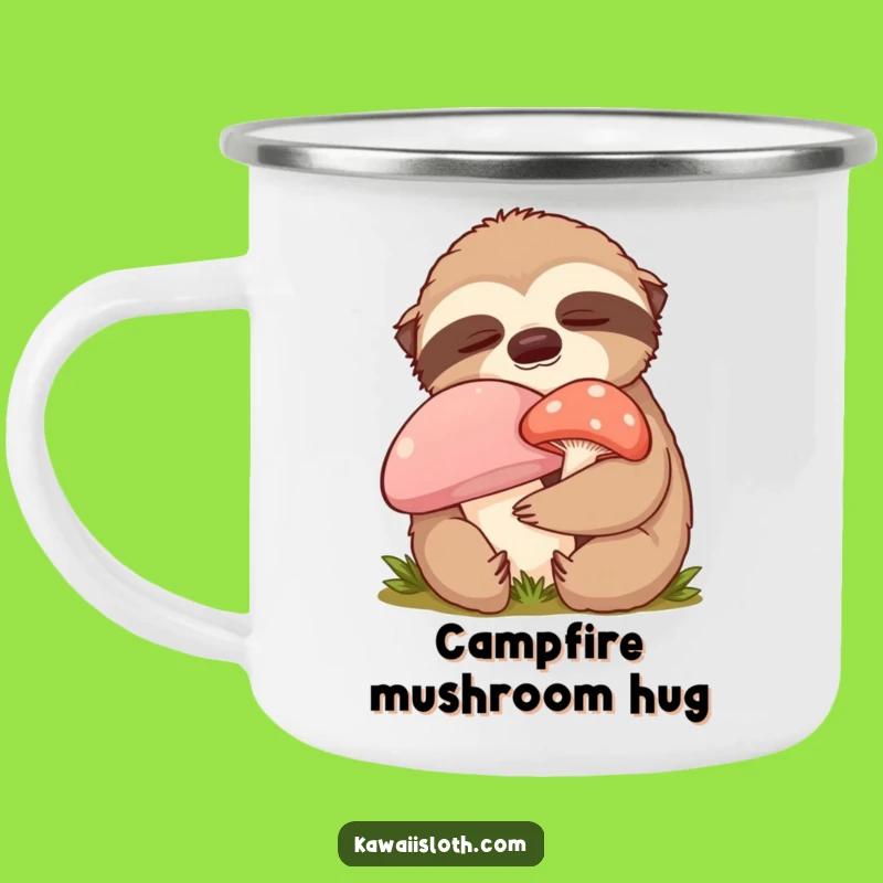 Funny Content Sloth Camping Mug - Enjoy Your Drink with a Hilarious Mushroom Hug