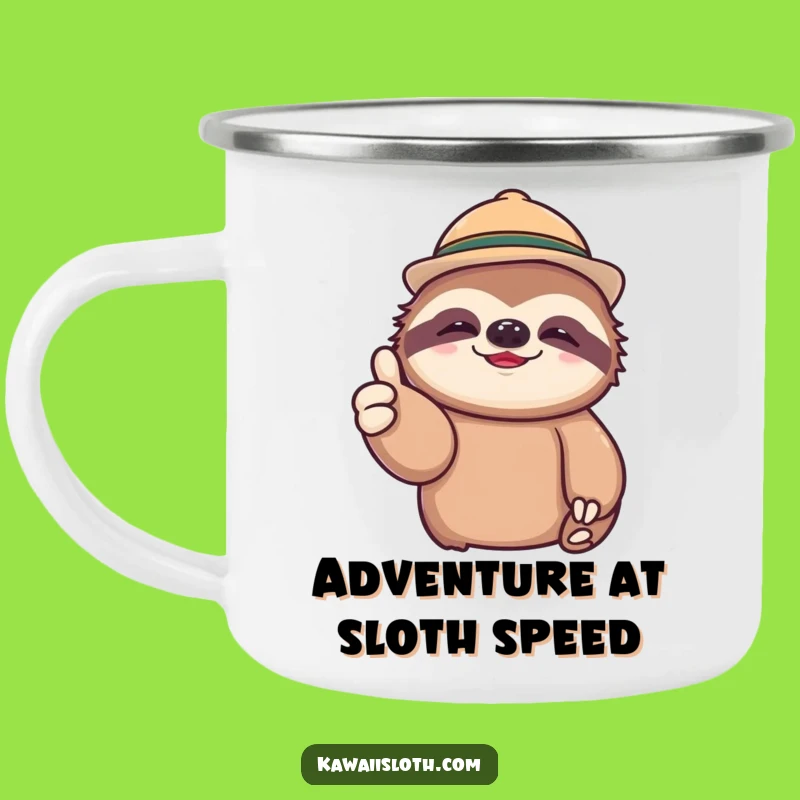Funny Lazy Sloth Thumbs Up Camping Mug: Outdoor Humor Gift for Chill Adventures