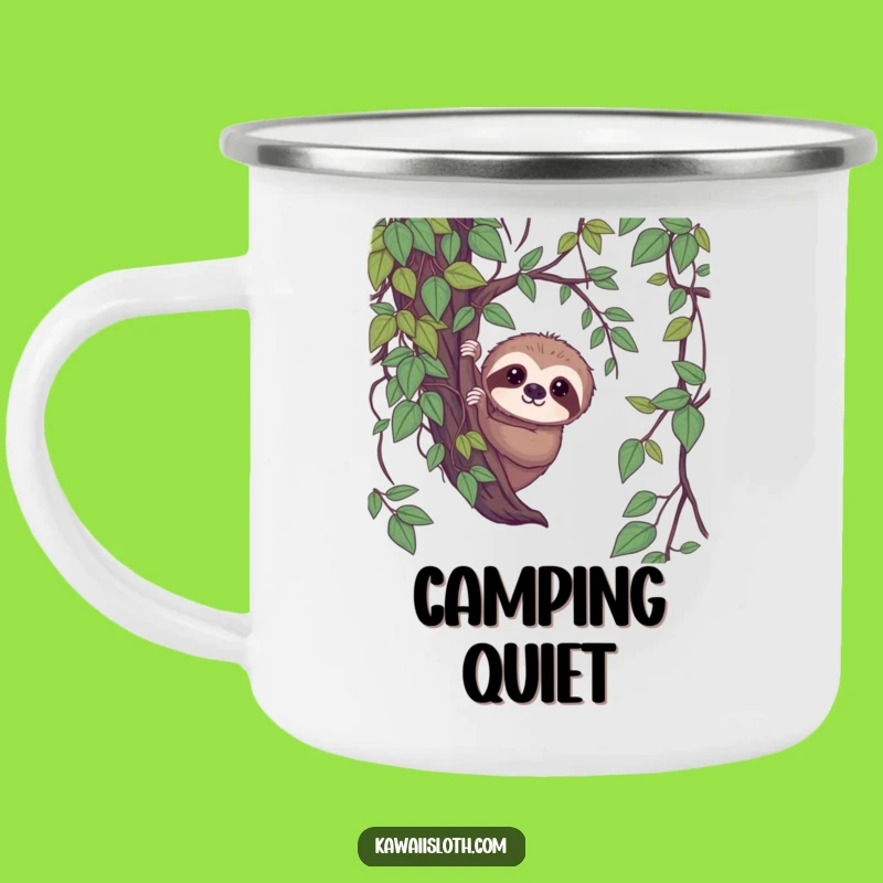 Funny Shy Sloth Camping Mug - Gentle Outdoor Companion for Quiet Adventures