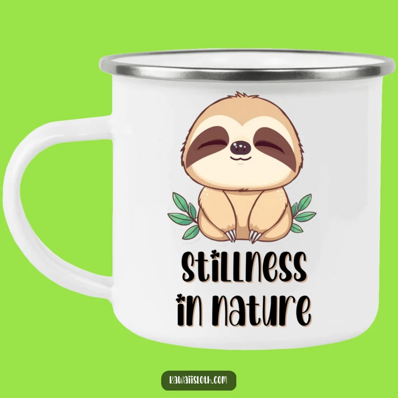 Funny Sloth Blinking Camping Mug: Peaceful Campsite Vibes, Hilarious Outdoor Funny Gift