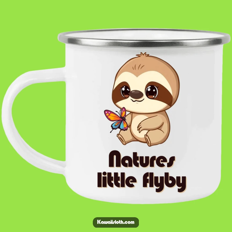 Funny Sloth Butterfly Watcher Camping Mug: Outdoor Wonder Awaits!