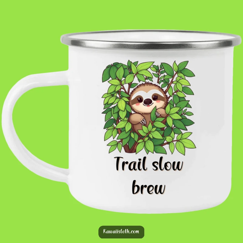 Funny Sloth Foliage Camping Mug, Sip Slowly Outdoors - A Gift!