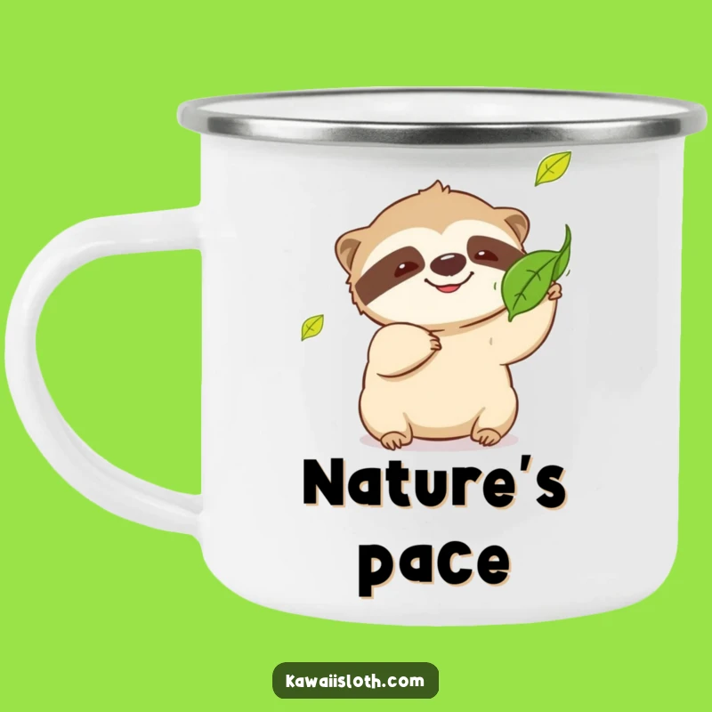 Funny Sloth Leaf Catcher Camping Mug - Hilarious Outdoor Companion for Slow Adventures