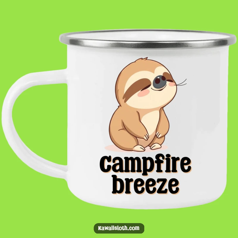 Funny Sloth Peaceful Breeze Camping Mug: Outdoor Calm for Your Coffee!