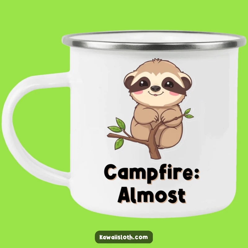 Funny Sloth Stuck Camping Mug - Outdoor Slow Animal Humor Adventure