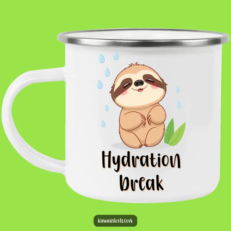 Funny Sloth Camping Mug: Raindrop Catching, Perfect Outdoor Gift