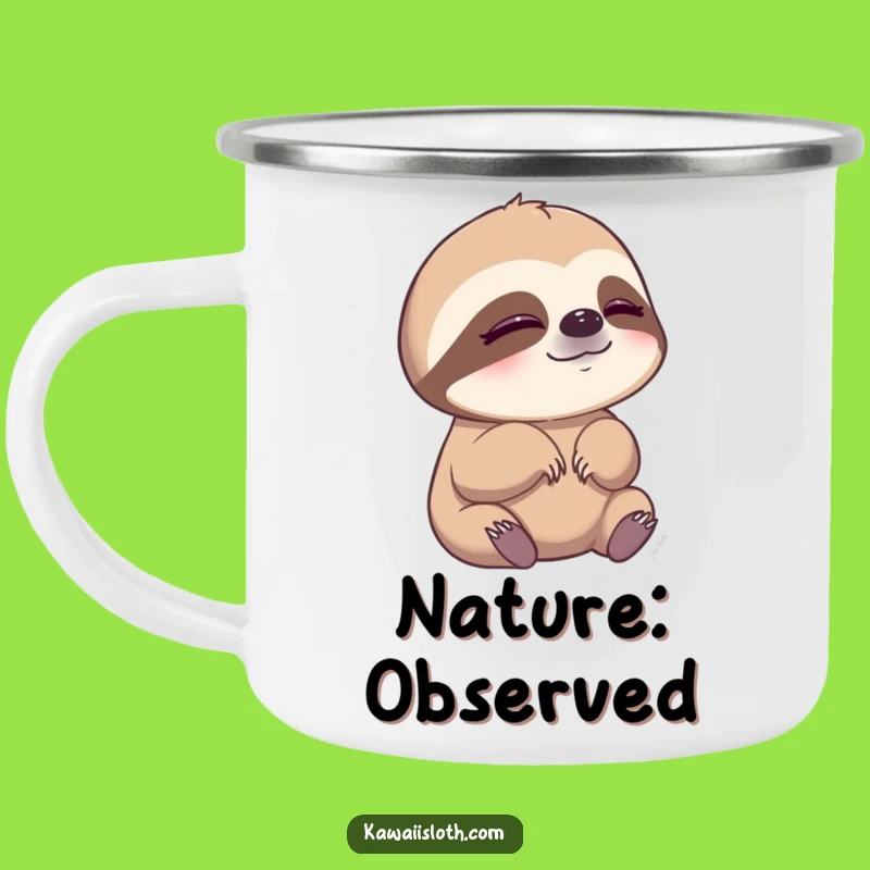 Funny Sloth Blinking Camping Mug - Outdoor Peaceful Humor Adventure
