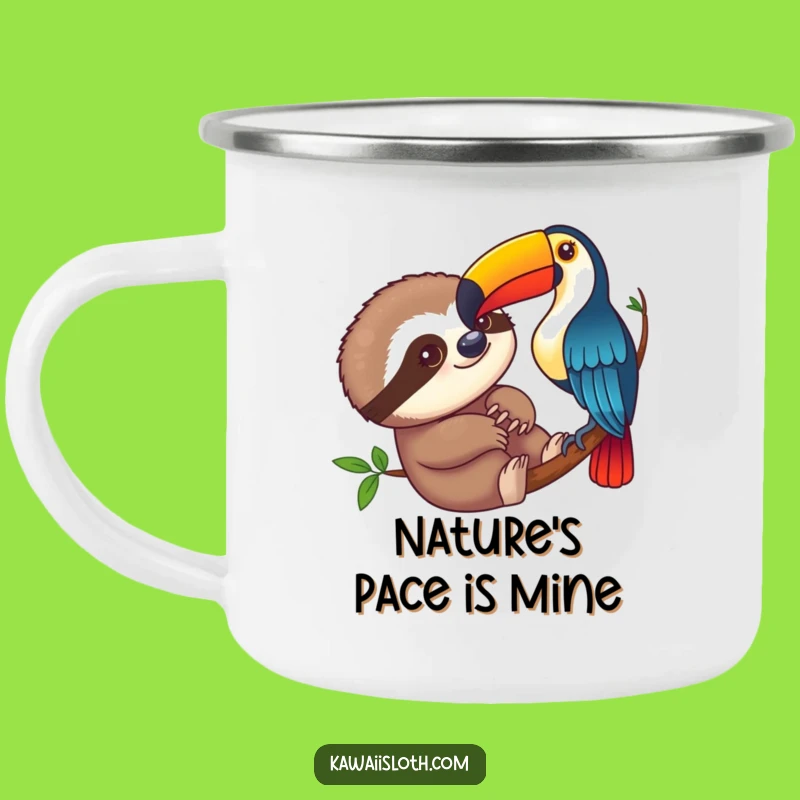 Funny Sloth & Toucan Camping Mug: Adventure Humor, An Outdoor Funny Gift