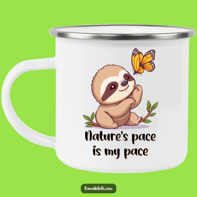Funny Sloth Camping Mug: Coffee and Contemplation by the Campfire!