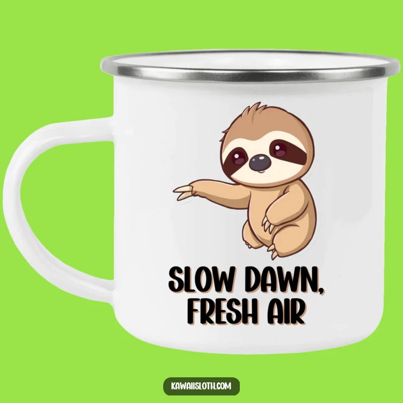 Kawaii Sloth Gentle Hug Camping Mug: Slow Mornings, Big Hugs!