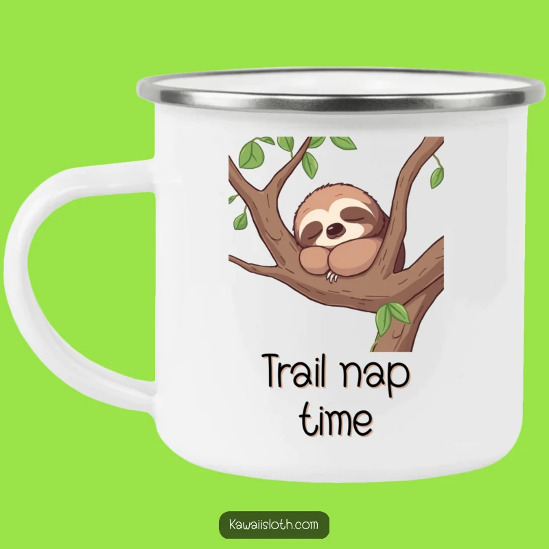 Funny Contented Sloth Camping Mug - Peaceful Napping Outdoor Gift