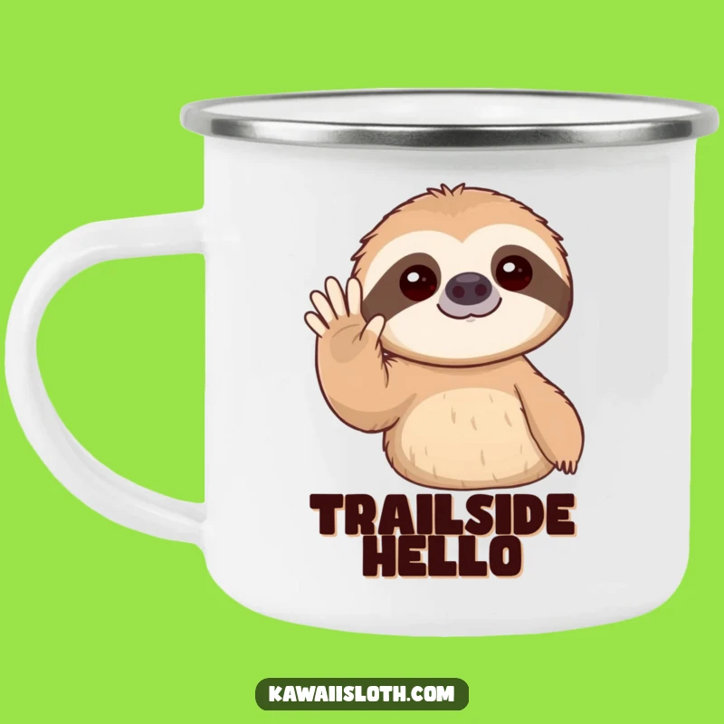 Funny Sloth Gentle Wave Camping Mug: Outdoor Greetings with a Slow Smile!