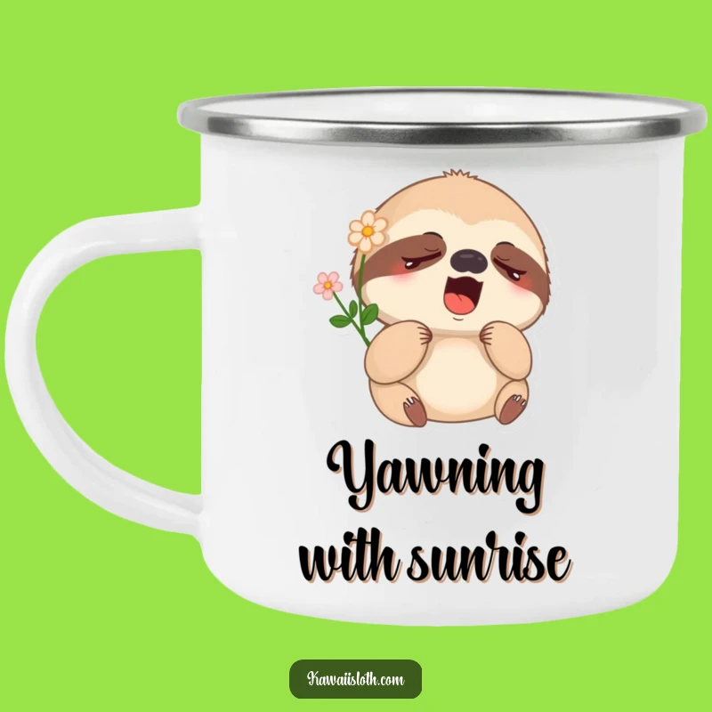 Funny Sleepy Sloth Camping Mug - Enjoy Your Morning Brew with a Hilarious Yawn