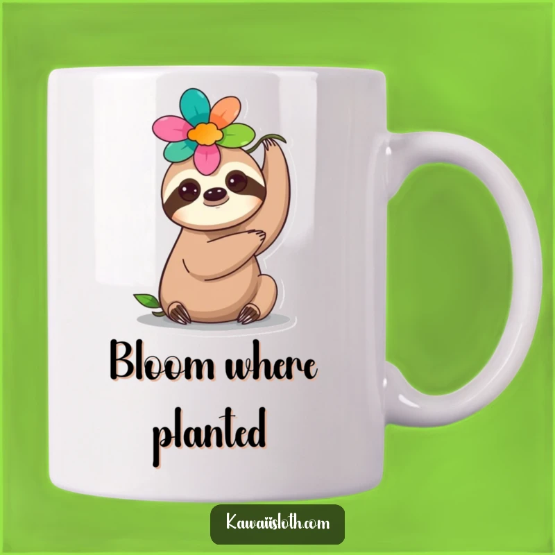 Funny Flower Sloth Mug - Graceful Head Balance, Adorable & Funny Gift!
