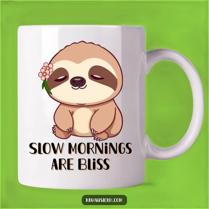 Funny Peaceful Sloth Mug with Flower - The Ultimate Relaxing Coffee Cup Gift
