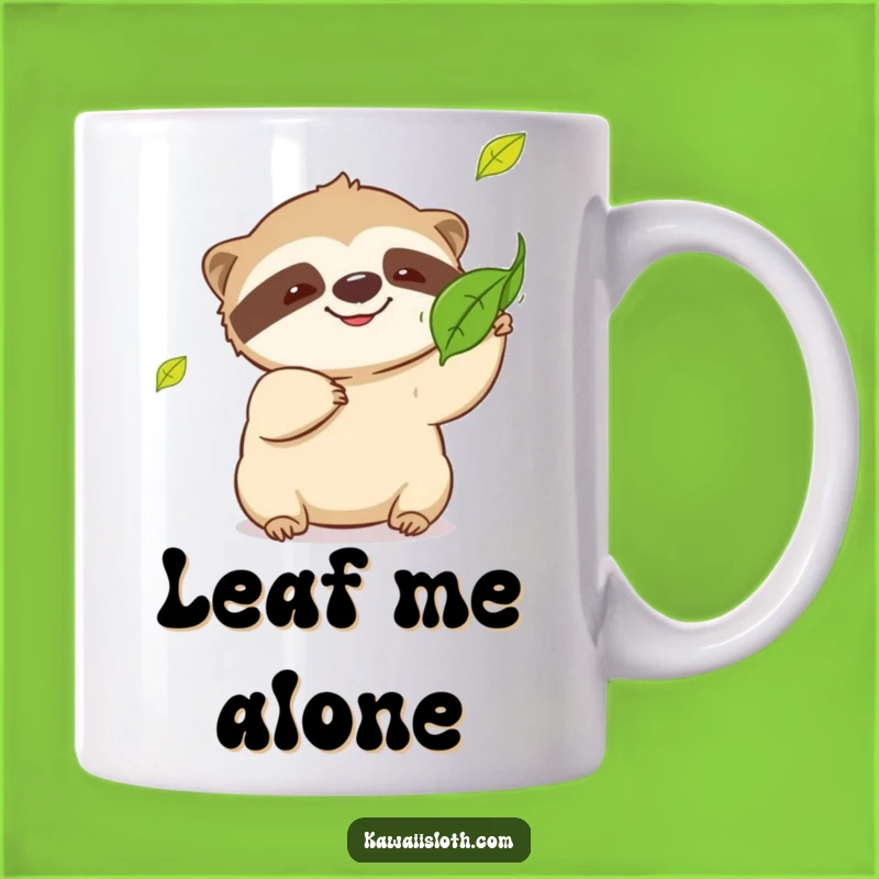 Funny Sloth Catching Leaf Mug - Hilarious Slow-Motion Gift for Coffee Lovers