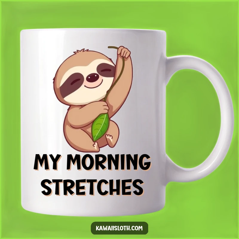 Funny Sloth Leaf Reach Mug: A Hilarious Gift for Slow and Steady Friends!
