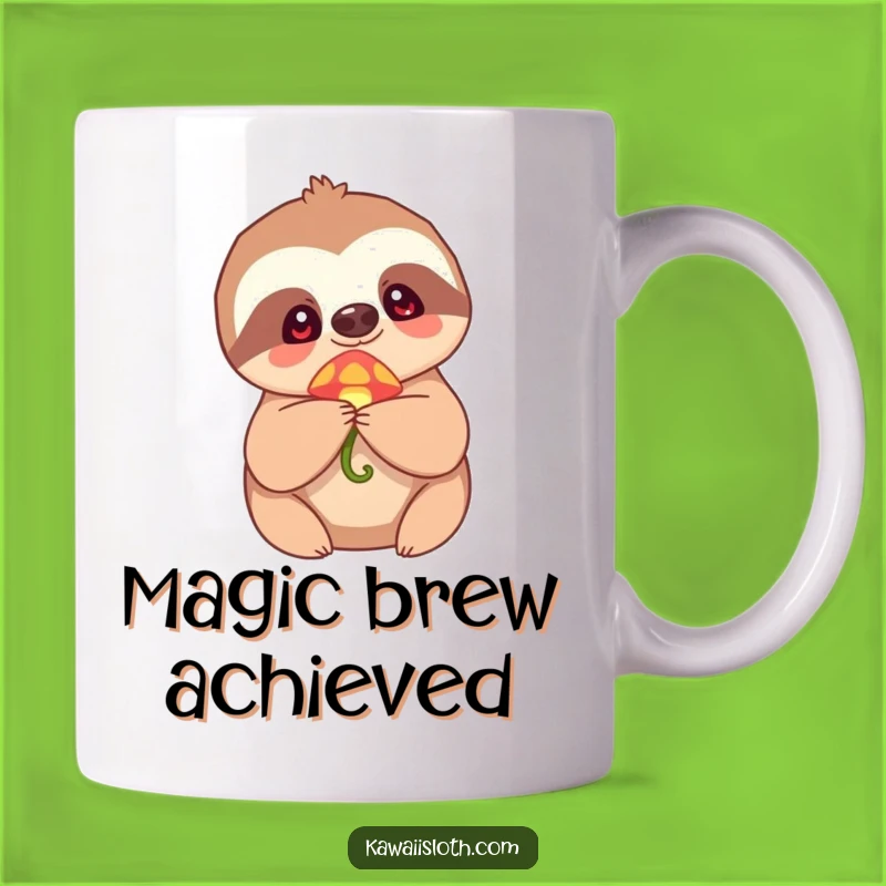 Funny Sloth Mushroom Mug: Enchanting Humor for Wonder Seekers!