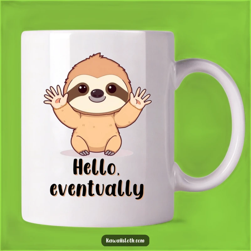 Funny Sloth Mug: Slow Hello Wave, Perfect Gift for Gentle Greetings