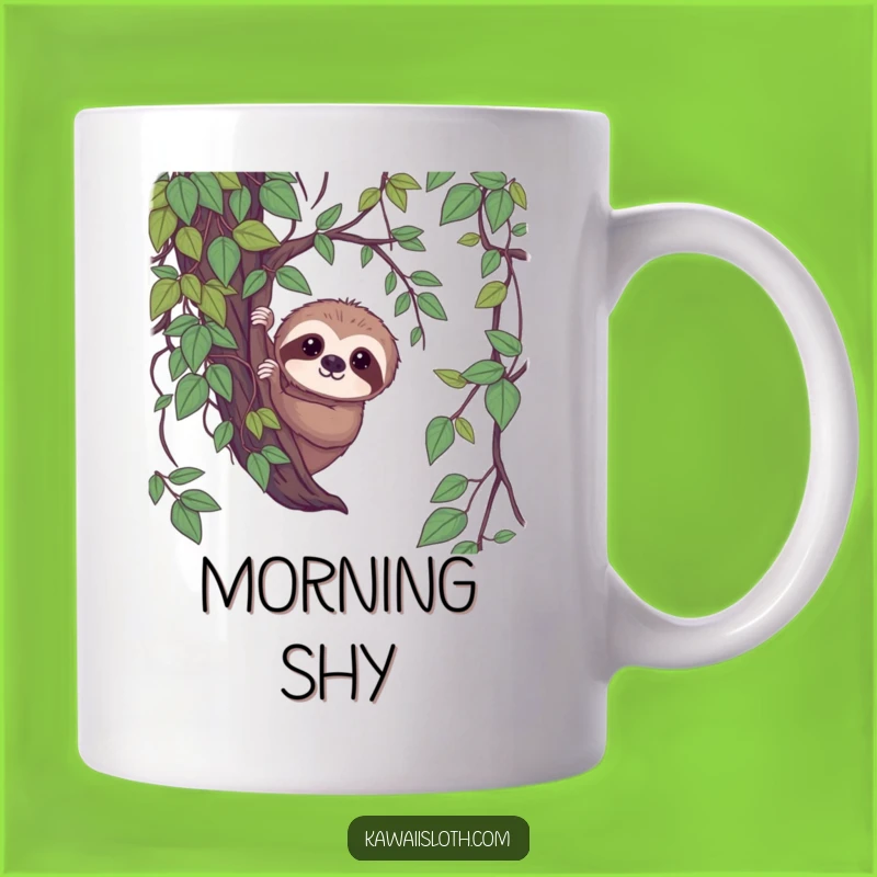Funny Shy Sloth Mug - Gentle Gaze Peek-a-Boo Gift for Nature Lovers