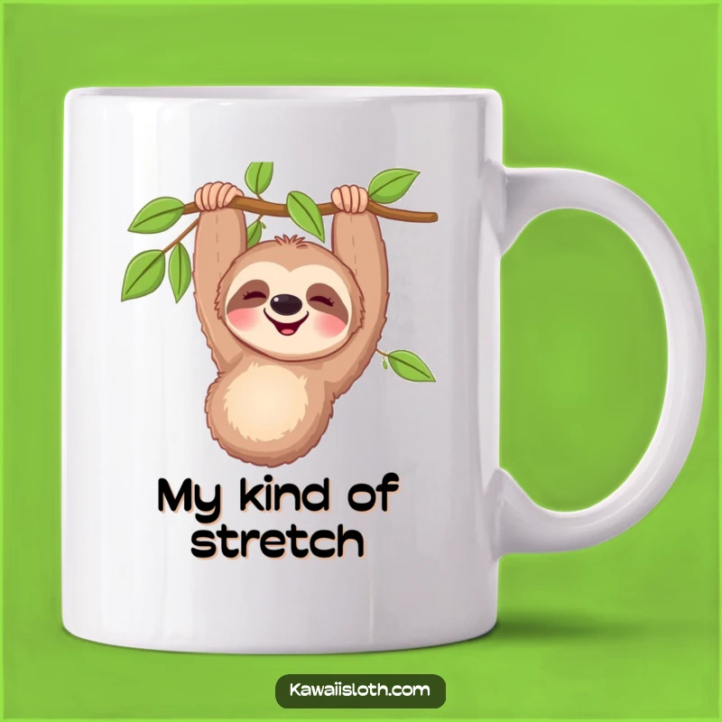 Funny Happy Sloth Mug - Adorable Relaxed Sloth Hanging for a Hilarious Gift