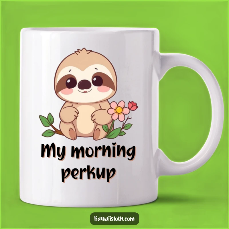Funny Sloth Surprise Mug: Cute Animal Finding Flower, Perfect Humorous Gift