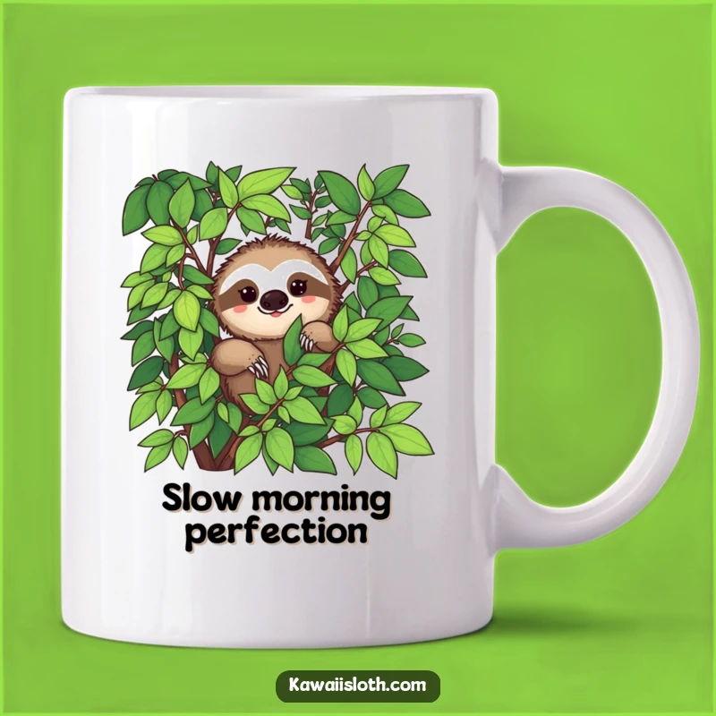 Funny Sloth Foliage Mug, Relax in Slow Motion - A Hilarious Gift!