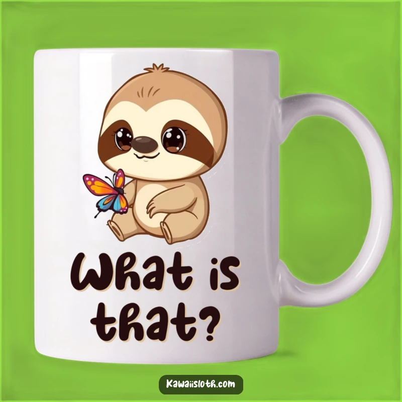 Funny Sloth Butterfly Watcher Mug: A Curious Gift for Nature Lovers!