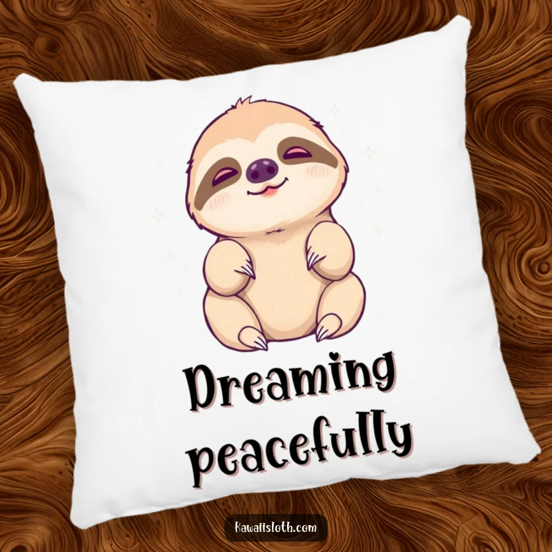 Funny sloth pillow, sloth reaching languidly for a peaceful aura, humorous decor, perfect funny gift.