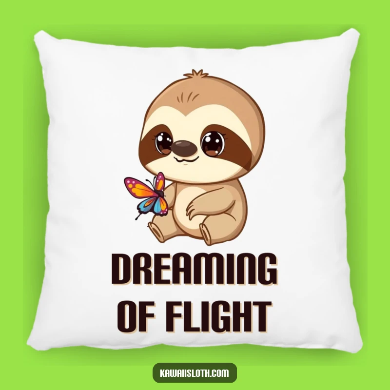 Funny Sloth Butterfly Watcher Pillow: Cozy Up with Curious Comfort!