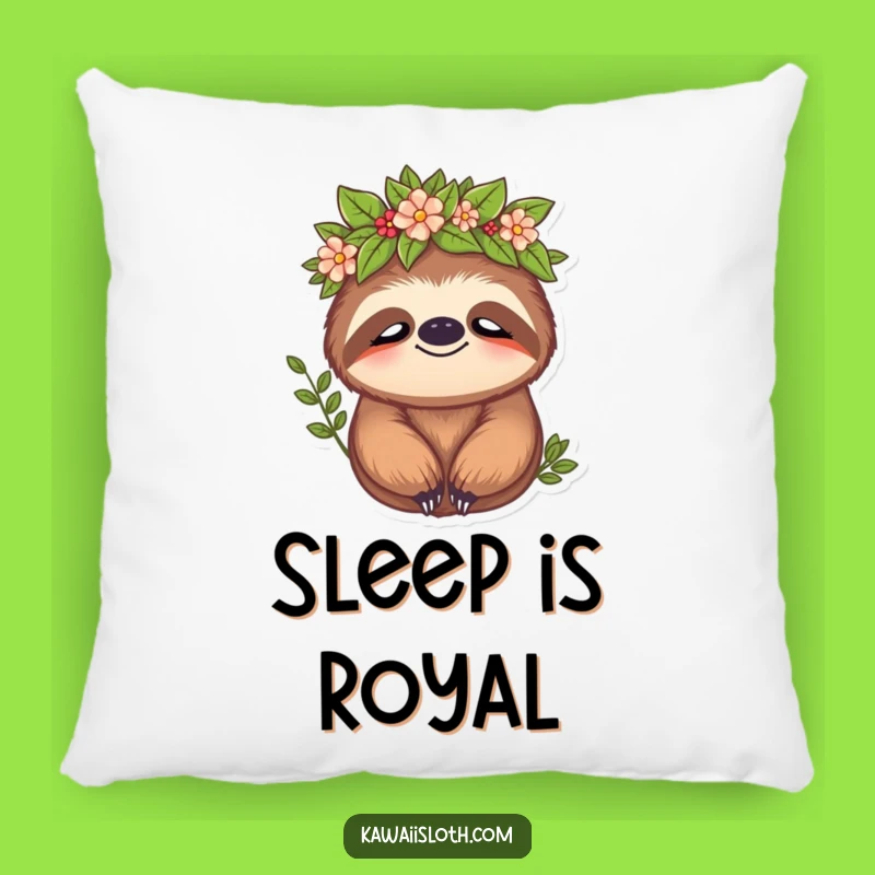 Funny Sloth Crown Pillow: Cozy, Hilarious Comfort for Nature Lovers, The Peaceful Ruler