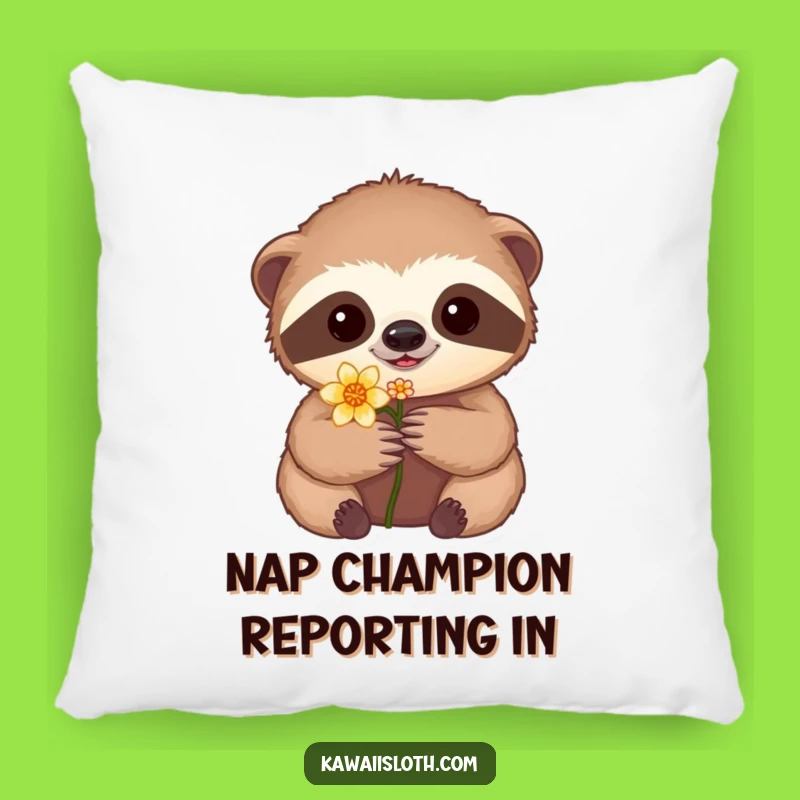 Funny Sloth Flower Pillow: Cute Funny Accent for Cozy Comfort